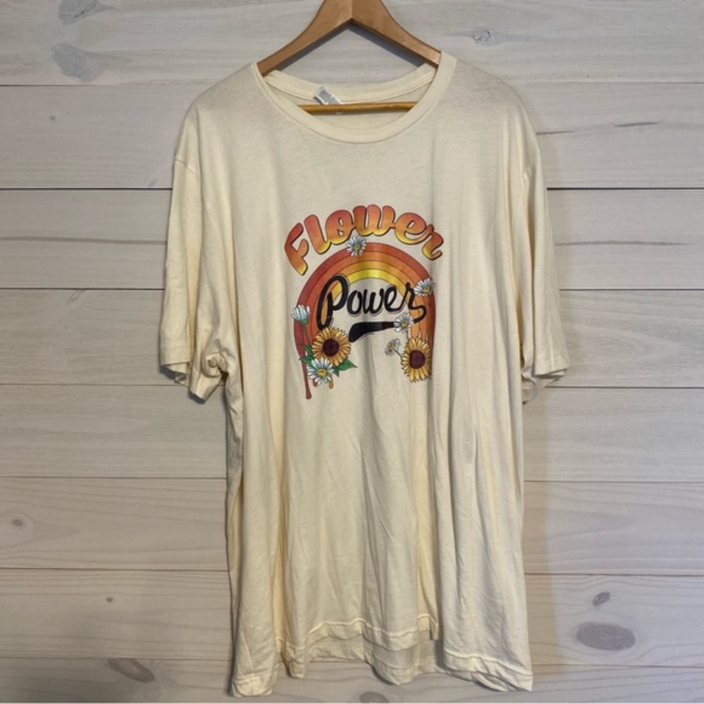 FLOWER POWER plus size short sleeve graphic t-shirt sz 3XL